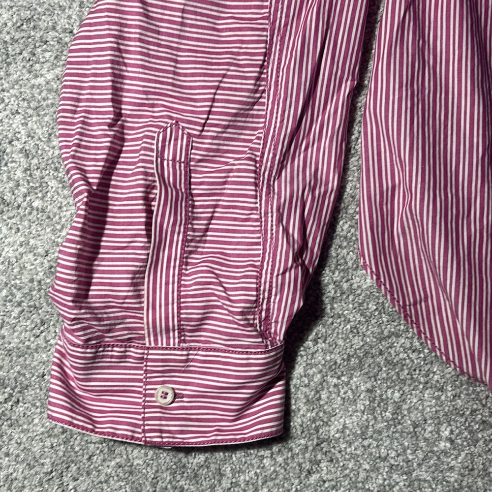 Free People Striped Button-Up Shirt small open back bow detail seasucker stripe - Picture 6 of 13